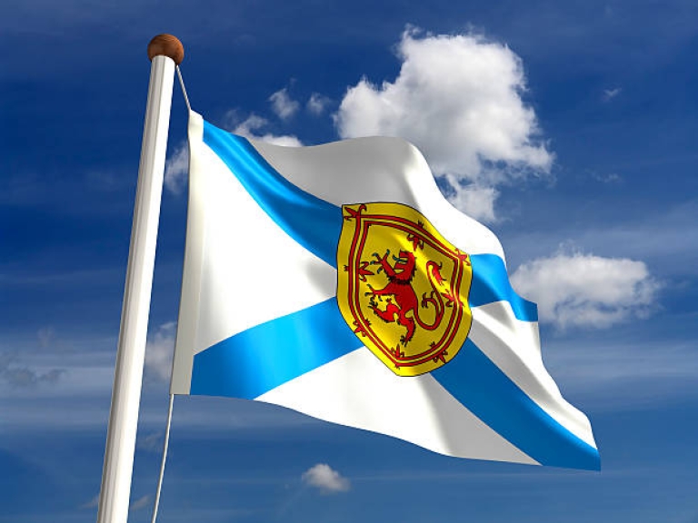 Nova Scotia flag Canada (isolated with clipping path)